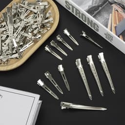 Haarspelden Set - Haarklemmen Knijpers - Haarstyling Knutselen - 75 Stuks Metaal - Klein Middel Groot - Zilver — thumbnail 2