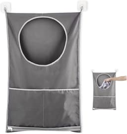 Allecto - Hangende Wasmand - WaszakOrganizer - Donkergrijs - Deur Waszak - Tas voor Slaapkamer Badkamer - Geschikt voor alle was - Donkergrijs - Laatste trends - Ruime capaciteit waszak. — thumbnail 1
