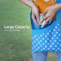 Knijperzak - Haringen tas - Wassen buiten - Waterdichte voering - Ruim 60 haringen - Blauw polka dot — thumbnail 4