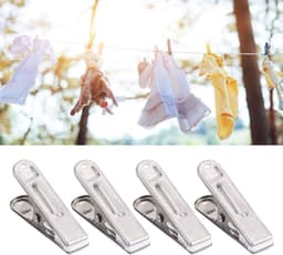 Dailygoods- Kledingklemmen Roestvrij staal - Sterke Klemkracht - Houten/Kunststof Wasknijpers - Kledingclips - Organisatiehulp - Duurzaam en Lichtgewicht — thumbnail 2