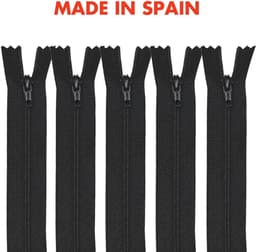 Nylon Ritssluitingen - Kleding Rits - Kleding Maken - Met Metalen - 5 Stuks 12cm - Zwart — thumbnail 4