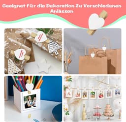 Mini Wasknijpers - Houten Knijpers - Foto's Ophangen - Met Jute Koord - 100 Stuks - Natuurlijk Hout — thumbnail 3