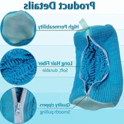 2 Stuks Schoenwaszakken, Herbruikbare Waszak voor de Wasmachine, Schoenentas met Rits en Schoenreiniger voor Efficiënt Wassen van Schoenen (Blauw) — thumbnail 4
