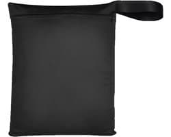Waterdichte Herbruikbare Waszak 50 x 40 cm met Rits voor Gym, Zwemmen en Reizen - Zwart