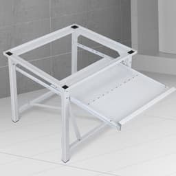 Wasmachine onderstel - Apparaat verhoger - Huishoudelijke taken - Uittrekbare plank - 60x56x52 cm - Wit — thumbnail 5