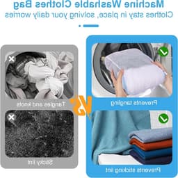 Grote Herbruikbare Wasnetten met Premium Rits - Bescherming voor Bh's, Zijde Blouses en Delicate Kleding (50x60cm) - 2 Stuks — thumbnail 2