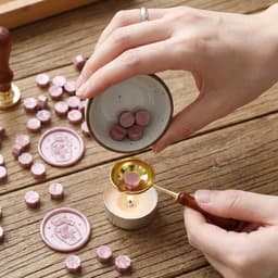 300 Stuks Octagonale Wasbolletjes met Smeltlepel voor Verzegelen van Brieven, Uitnodigingen en Cadeaus in Roze Goud — thumbnail 4