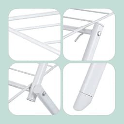 Wasrek inklapbaar - 115x53,5x52 cm - metaal - wit — thumbnail 3