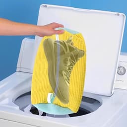 Herbruikbare Waszak voor Schoenen, Geschikt voor de Wasmachine, Ideaal voor Alle Schoen Types en Maten, Geel, Eenvoudig Ontwerp, Schoenverzorging en Bescherming — thumbnail 2