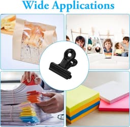 40x Zwarte Metalen Ringclips 22mm - Sterke Bulldog Clips voor Papier, Foto's en Kantoor — thumbnail 4