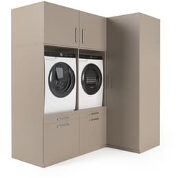 Wasophoogte® Wasmachine Kast Bern - Wasmachine verhoger - Wasmachine ombouw - 700(D)*2030(B)*2110(H) mm - Taupe — thumbnail 4