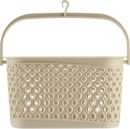 Wasknijper Mand - Klemhouder - Wassen Ophangen - Beweegbare Haak - 22.5x14.8x22.8cm - Beige — thumbnail 5