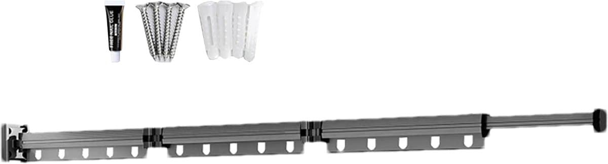 Wand Droogrek - Opvouwbaar Wasrek - Ruimte Besparen - Stevig Aluminium - Intrekbaar Ontwerp — afbeelding 1