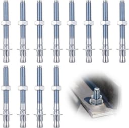 Ankerbouten Set - Bevestigingsanker Schroeven - Beton Verankeren - Hoge Verankeringskracht - M12 x 120mm - Verzinkt — thumbnail 1