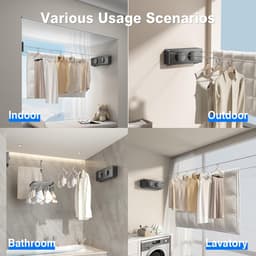 Retractable Two-Line Clothesline for Indoor and Outdoor Use, 4.2m Heavy Duty Wall Mounted Solution — thumbnail 5