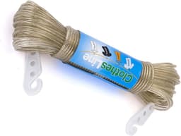 Zware waslijn met stalen kern en 2 spanners - 20m PVC bedekte waslijn voor binnen en buiten — thumbnail 1