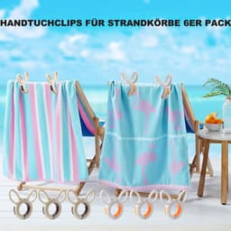 6x Grote Winddichte Wasknijpers met Konijnenoren - Stevige Klemmen voor Handdoeken, Strandstoel en Dikke Kleding — thumbnail 2
