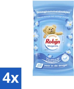 Robijn Droogtrommeldoekjes Morgenfris 20 stuks per verpakking - Voordeelverpakking - 4 stuks — thumbnail 1
