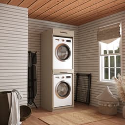 Wasophoogte® Wasmachine Kast Berlin - Wasmachine verhoger - Wasmachine ombouw - 700(D)*665(B)*2110(H) mm - Taupe — thumbnail 2