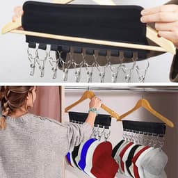 Multifunctionele Jasclip - Wasdroogrek voor Meer Droogruimte - Draagbare Kledingclip met Winddichte Haak - Opvouwbaar Droogrek voor Sokken, Ondergoed, Hoeden - Set van 2 Stuks — thumbnail 2