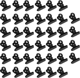 40 Stuks Kleine Zwarte Bulldog Clips Metaal voor Foto's Papier en Documenten — thumbnail 1