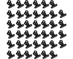 40 Stuks Kleine Zwarte Bulldog Clips Metaal voor Foto's Papier en Documenten