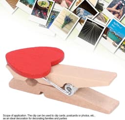 50 Stuks Houten Hartvormige Fotoclips - Decoratieve Wasknijpers voor Feest en Fotopresentatie — thumbnail 3