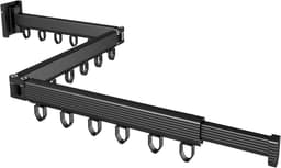 Wall Mounted Clothes Drying Rack - Triple Foldable Design for Laundry, Balcony, Mud Room, Bedroom - Black — thumbnail 1