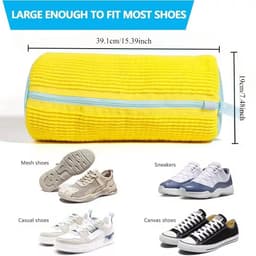 Schoenwasmachinetas - 2 stuks trainer wasmachinetas met rits - Herbruikbare schoenpoetszak - Draagbare schoenendroger - Schoennet voor tennisschoenen en sneakers . schoenen waszak - waszak voor schoenen en sneakers - wasmachine zak - — thumbnail 5