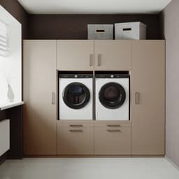 Wasophoogte® Wasmachine Kast Dublin - Wasmachine verhoger - Wasmachine ombouw - 700(D)*2530(B)*2110(H) mm - Taupe — thumbnail 2