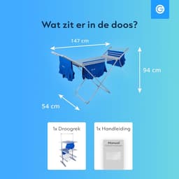 MKSS® Elektrisch Droogrek - Wasrek Inklapbaar - Grijs — thumbnail 3