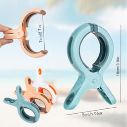 Allecto Plus - Handdoekklemmen voor strandstoelen - Set van 8 - Winddichte strandhanddoekklemmen - Voor dagelijks gebruik - Badhanddoekklemmen - Geschikt voor strandhanddoeken, badhanddoeken, beddengoed en dikke kleding — thumbnail 3