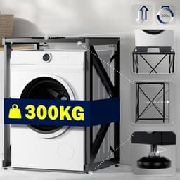 Wasmachine Ombouw - Opbouwmeubel - Kast Wasdroger - Meubel - Zwart — thumbnail 2