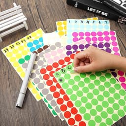 Allecto Plus - Gekleurde Stipstickers 1120 Stuks - Codeerlabels in 16 Kleuren - Zelfklevende Stippen voor Kantoor en Klaslokaal - Ø 75 cm - Voor Kinderen aangepast. — thumbnail 2