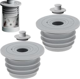 2 stuks - Rfdichtring - Rioolafdichtingen - toepasbare buisbinnendiameter 45-50 mm - vloerafvoer - afvoerbuis afdichting - siliconen wasmachine afvoerslang afdichting - anti-geur afvoerafdichting - met deksel - voor thuis, keuken en badkamer - grijs — thumbnail 1