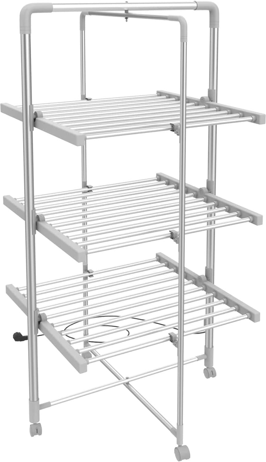 QEVA Elektrisch Droogrek - Droogrek Elektrisch - Verwarmde Droogrek - Wit - 9cm x 72cm x 143cm — afbeelding 1