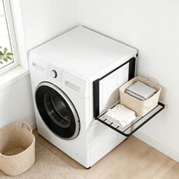 Uitbreidbare Magnetische Wasmachine Rek voor Handdoeken, Kledinghangers en Vuilniszakken - 40,5 x 25 cm, Efficiënte Organisator voor de Wasruimte — thumbnail 1