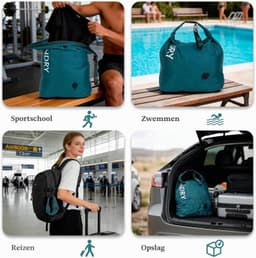 Waterdichte waszak voor reizen, lichtgewicht opbergzak met gesp, ideaal voor natte en droge kleding, perfect voor zwemmen, wandelen en kamperen — thumbnail 5