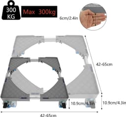 Wasmachine onderstel Wasmachine onderkast met 4 rollen Verstelbaar wasmachine voetstuk onderstel Wasmachinekast voor droger en wasmachine (Lengte 43-67cm) — thumbnail 2