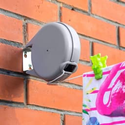 Art moon Lange waslijn, intrekbare kledinglijn voor buiten, zware uitvoering, 12m uittrekbaar, roestvrij staal, kunststof — thumbnail 1