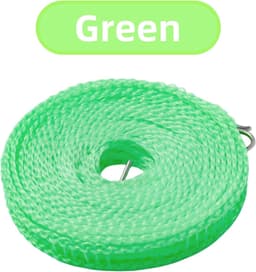 3 stuks waslijn 8 m antislip en winddicht nylon waslijn draagbare waslijn met 2 stuks roestvrijstalen haken hekwerk-achtig touw voor het ophangen van kleding buiten (3 kleuren) (groen) — thumbnail 3