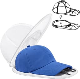 Baseballpettenreiniger, opvouwbare wasmand, reinigingsmand voor petten voor de wasmachine en vaatwasser, pettenreiniger, beschermende vormhouder met wasframe — thumbnail 1