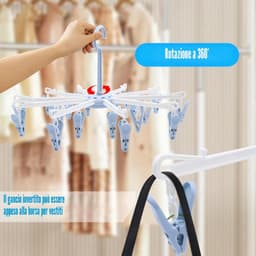 2 stuks - inklapbaar droogrek voor sokken Inklapbaar droogrek met 40 knijpers – compact droogrek voor sokken en ondergoed - blauw - Sokkendroger - Sokken Hanger - Beha's - bh's - Wasrek inklapbaar - Droogcarrousel - Klein Wasrekje - voor op reis — thumbnail 5