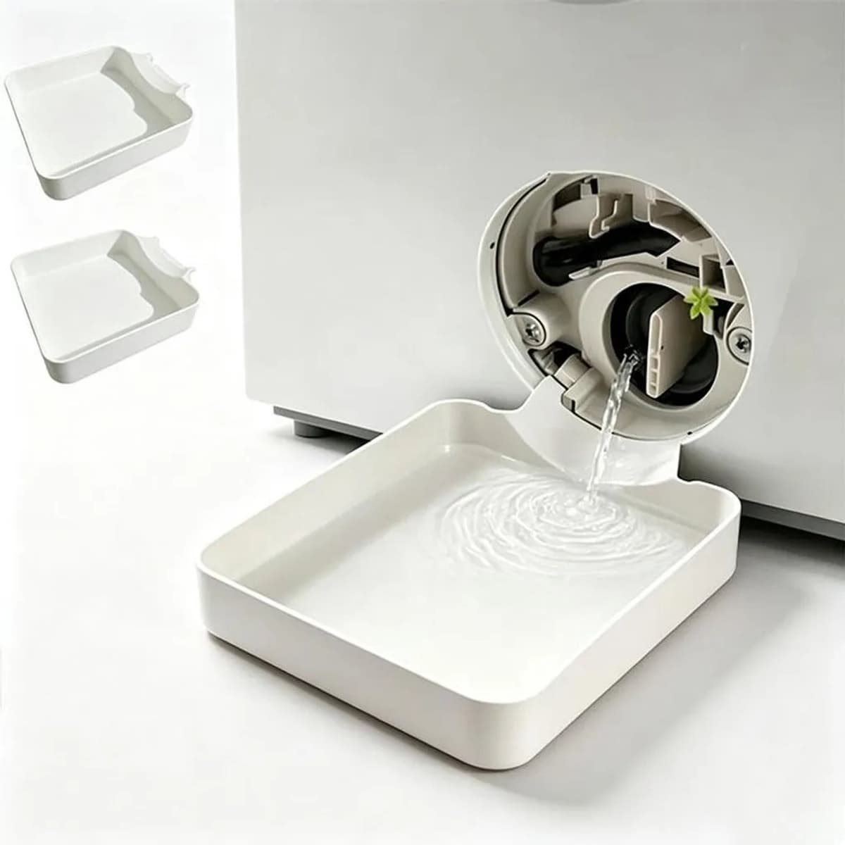 2 afvoerbakken geschikt voor wasmachine en vaatwasser - 17,8 x 17,8 cm - Waterkoker - Afvoerbak geschikt voor wasmachine en vaatwasser - Wit — afbeelding 1