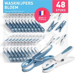 Bloem Wasknijpers (48 Stuks) - Blauw-Wit voor Duurzaam Huishouden — thumbnail 1