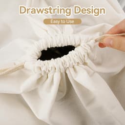 2 Pieces Drawstring Waszakken - 60 x 50 cm - Katoenen Waszak voor Reizen - Vuile Was - Grote Opbergzak voor Kleding - Speelgoed — thumbnail 3
