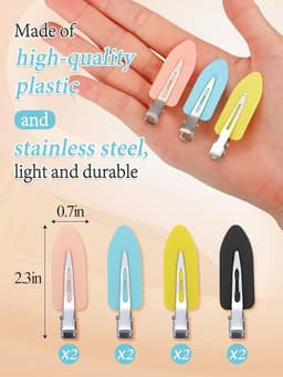 Haarspeldjes zonder plooi - Styling clips - Haar stylen - Tandeloos ontwerp - 8 stuks - Mix van kleuren — thumbnail 3