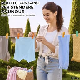 Kleurige Wasknijpers met Mand – 36 Stuks - Superlicht met Haken voor Kleding en Wasgoed — thumbnail 3