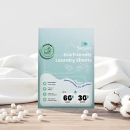 Seaves Wasstrips Fresh Linen - 60 Wasbeurten - Wasstrips Proefpakket - Wasmiddel doekjes - Wasvellen - Biologisch afbreekbaar - Plasticvrij — thumbnail 1