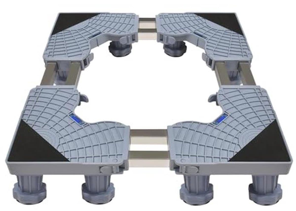Verstelbaar wasmachine-frame met 2 vaten en 12 poten - Roestvrij staal, onderstel voor koelkast, vriezer en wasmachine (45-68 cm) — afbeelding 1
